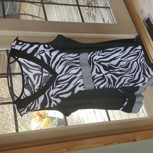 Tango Mango‎ Collection Vneck Zebra Stripes Long Sleeveless Sz. XL Tunic